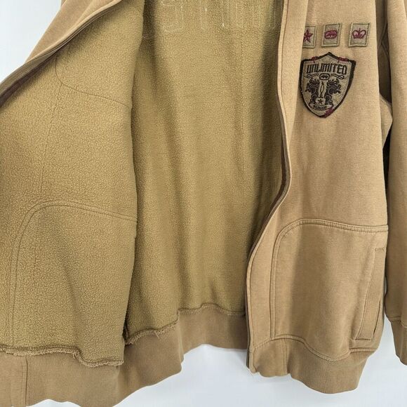Vintage Ecko Unltd Mens Full Zip Jacket XL Tan Y2K Grafitti Grunge Rhino Baggy - Picture 8 of 12